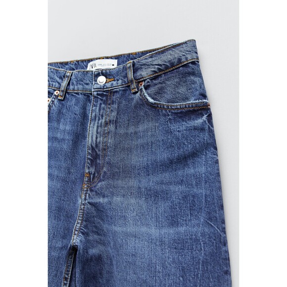 Denim Zara High-Rise Slim Fit Wide Leg Jeans (NWT) - Picture 7 of 9